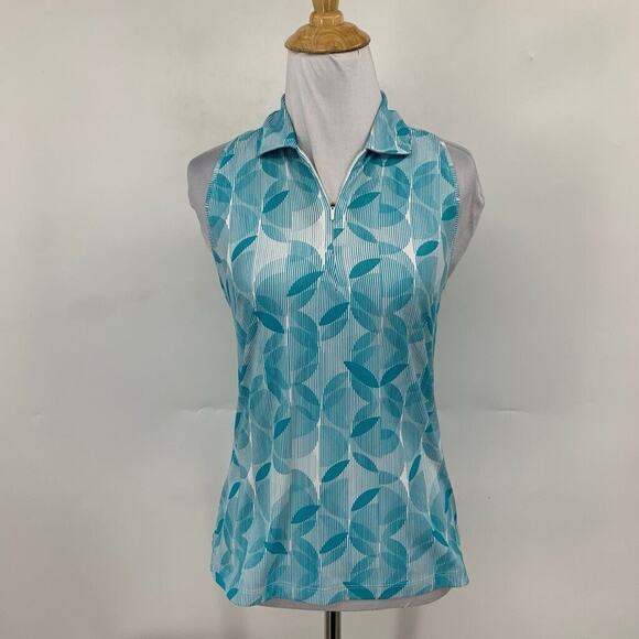 Slazenger Polo Shirt Womens XS Extra Small Blue Golf Refresh Half Zip Racerback - Picture 2 of 11